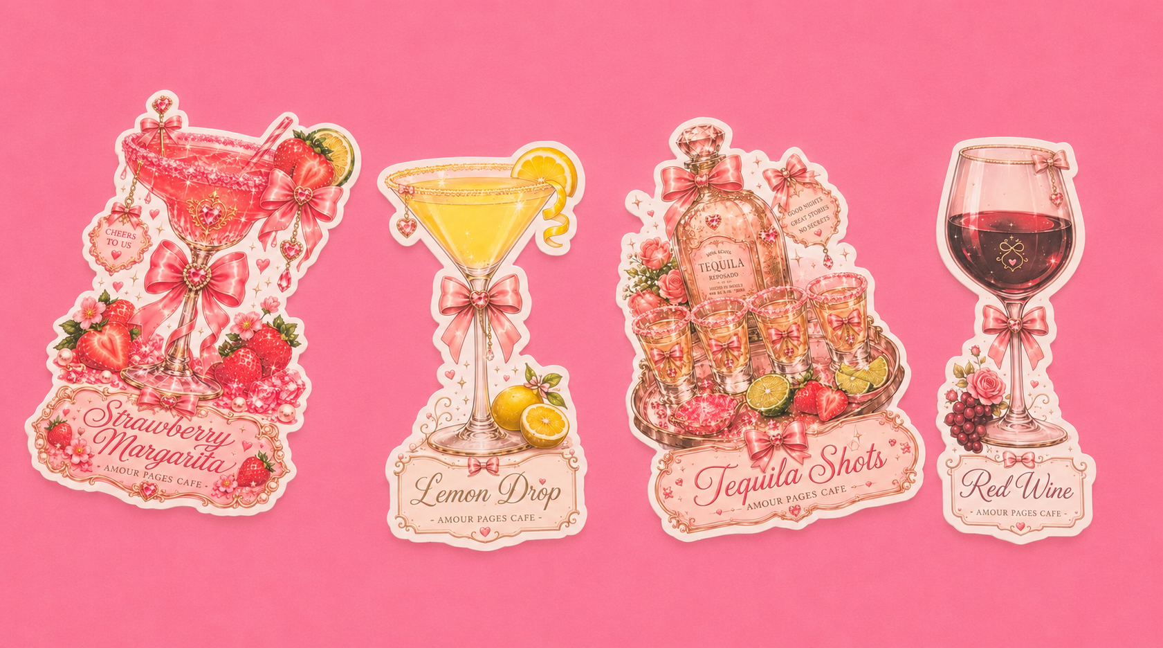 🍸💕 Girls’ Night Cocktail Bookmark Collection