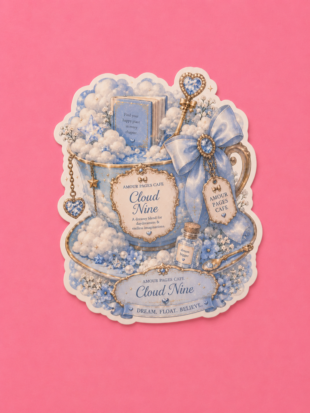 ☁️🩵 Cloud Nine Tea Cup Bookmark